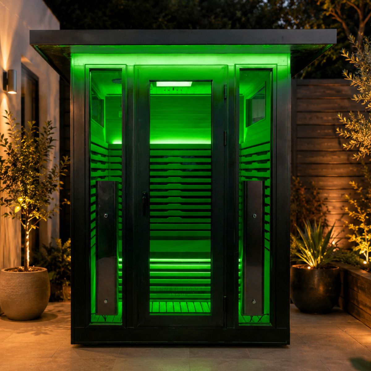 La Mar 2 Person Outdoor Infrared Sauna (Black)
