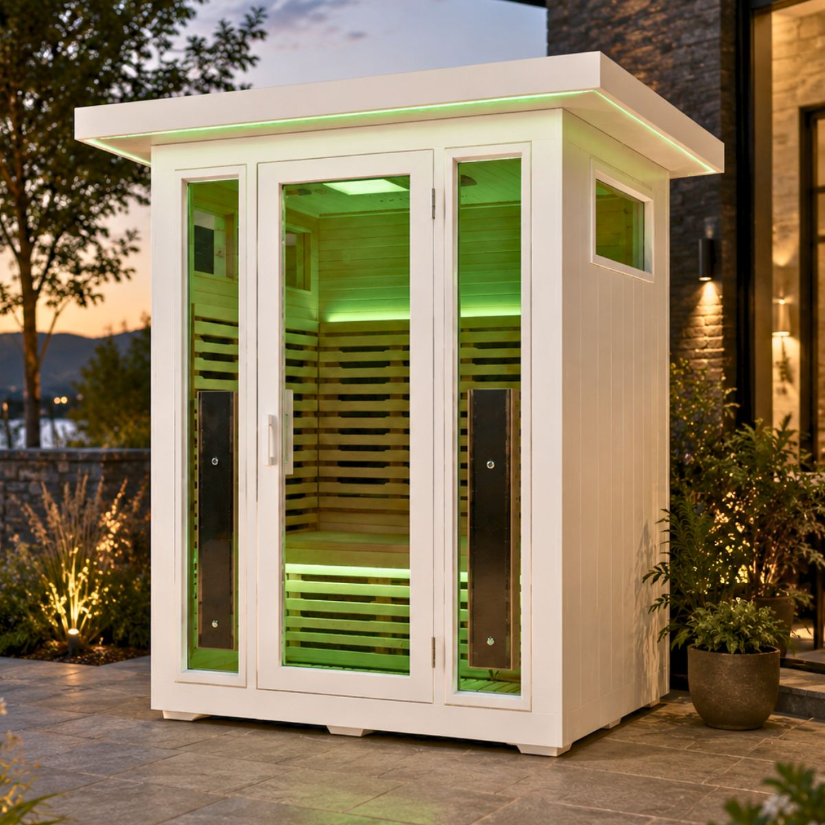 La Mar 2 Person Outdoor Infrared Sauna (White)